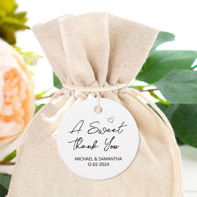 En Söt Tacksamhets Bröllopspresent Gåvor Etiketter (Personalized Sweet Thank You favor tag.)
