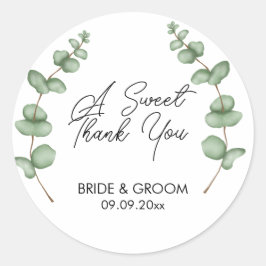 En söt tacksamhetsgåva, gods, present  runt klistermärke