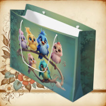 En söt tecknad fågel parad i vibrant färg.