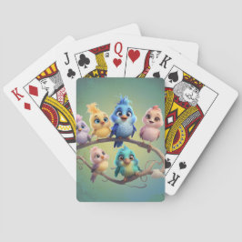 En söt tecknad fågel parad i vibrant färg. casinokort