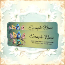 En söt tecknad fågel parad i vibrant färg.