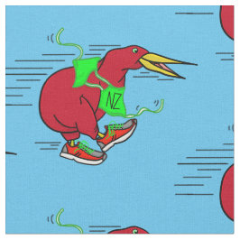 En söt tecknad Kiwi som kör skor Tyg