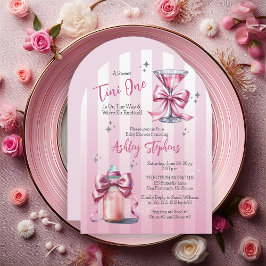 En söt Tini One Rosa Coquette Girl Baby Shower Inbjudningar