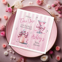En söt Tini One Rosa Coquette Girl Baby Shower
