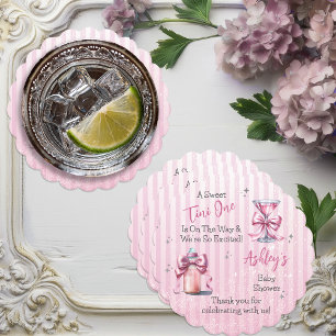En söt Tini One Rosa Coquette Girl Baby Shower Underlägg Papper