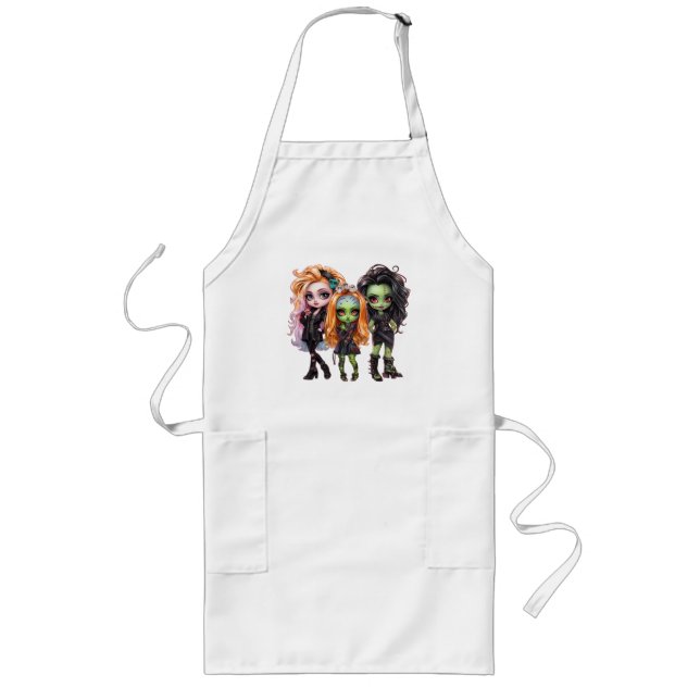 En söt tjej Halloween design kollektion 20 Långt Förkläde (Framsidan)