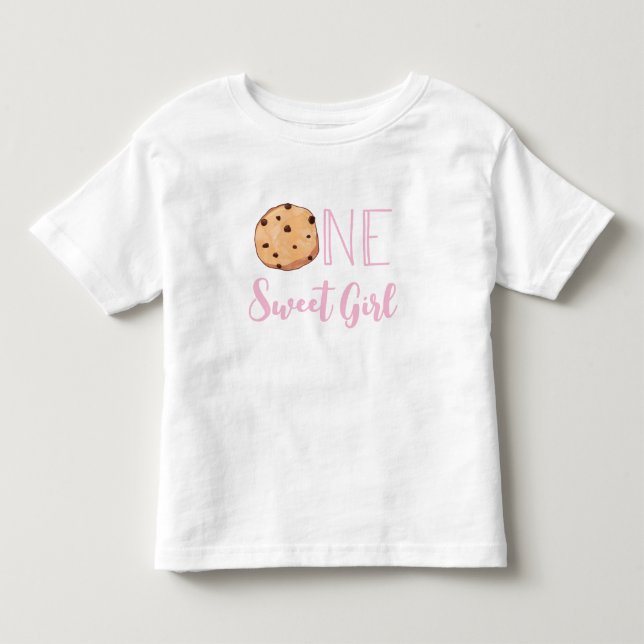 En söt tjej rosa kaka födelsedag t shirt (Framsida)