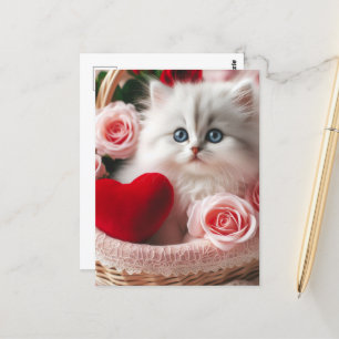 En söt Valentine Kitten Vykort
