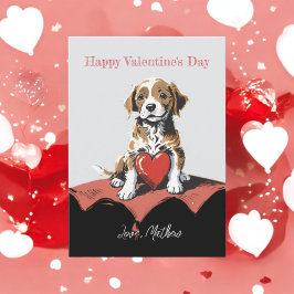 En söt valp julkort