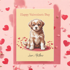 En söt valp julkort