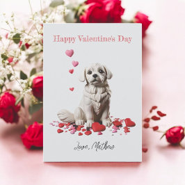 En söt valp julkort