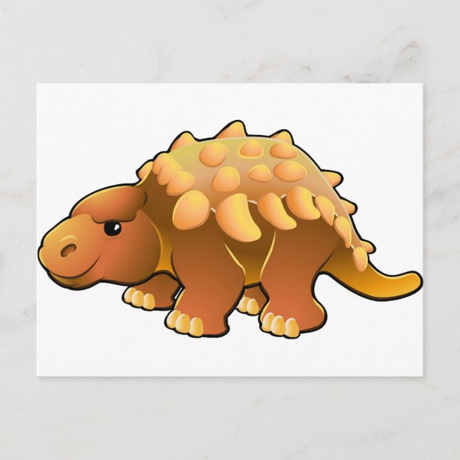 En söt vänlig dinosaurie vykort (Framsida)