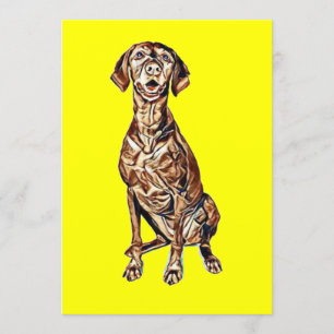 En söt Vizsla-hund sitter och tittar fram med Inbjudningar