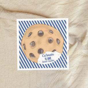 En sötad Cookie Blue Boys första födelsedag Pappersservett