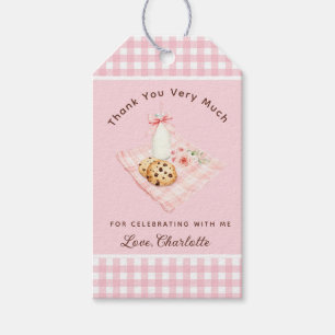 En sötad Cookie Girl First Birthday Tack Presentetikett