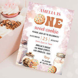 En sötad Cookie Mjölk och Cookies första födelseda Inbjudningar