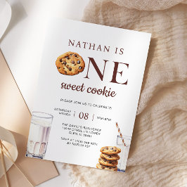 En sötad Cookie Mjölk och Cookies första födelseda Inbjudningar