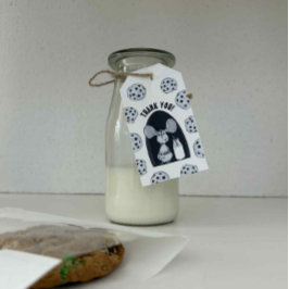 En sötad Cookie Mouse Birthday Presentetikett