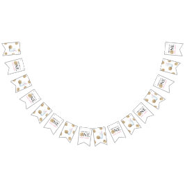 En sötad Cookies & Mjölk Girl First Birthday Vimplar