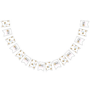 En sötad Cookies & Mjölk Girl First Birthday Vimplar