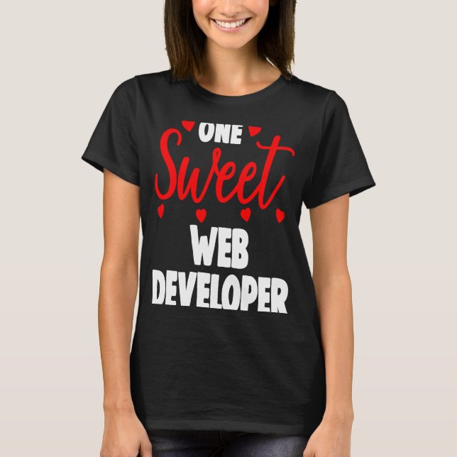 En sötad Webben Developer s Valentines day T Shirt (Framsida)