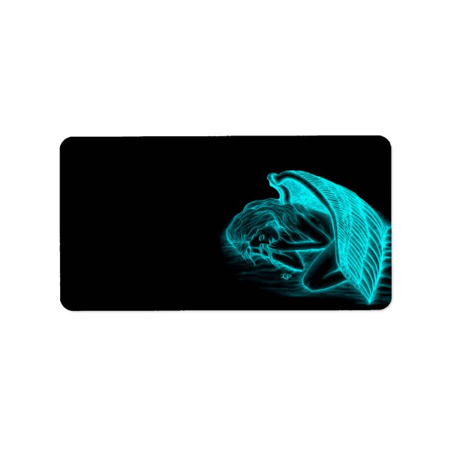 En sovande ängel adressetikett (Framsidan)