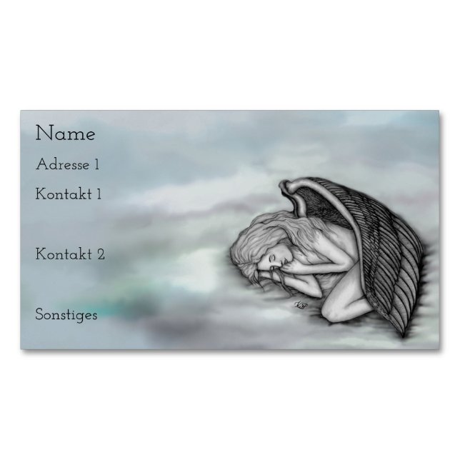 En sovande Angel-Affärskort Magnetiska Visitkort (Framsida)