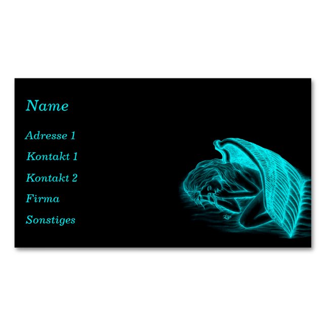 En sovande Angel-Affärskort Magnetiska Visitkort (Framsida)