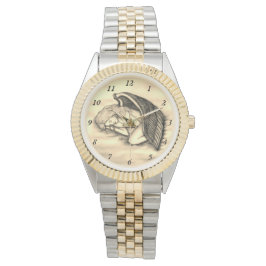 En sovande ängel på himlens moln guld armbandsur