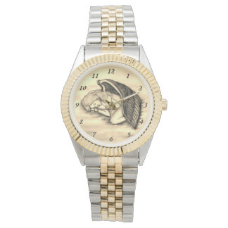 En sovande ängel på himlens moln guld armbandsur