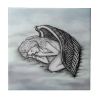 En sovande ängel på himmelmolnen kakelplatta