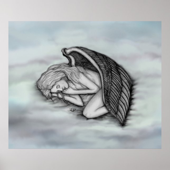 En sovande ängel på himmelmolnen poster (Framsidan)