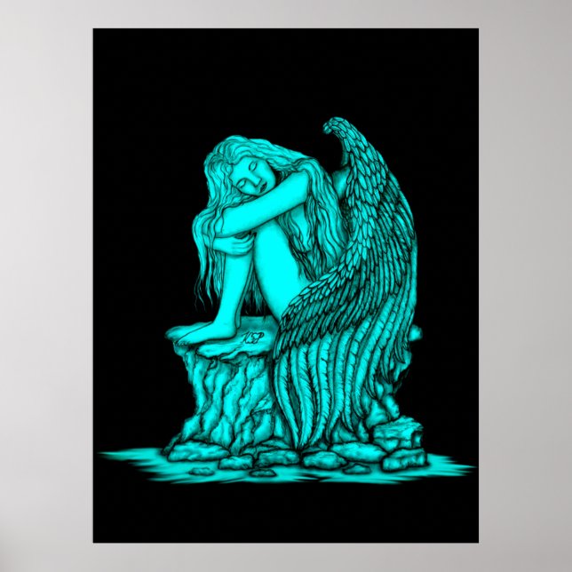 En sovande ängel på stenen poster (Framsidan)