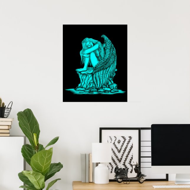 En sovande ängel på stenen poster (Hemmakontoret)