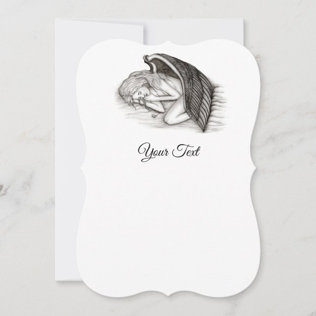 En sovande ängel, svart och vit design (Framsida)