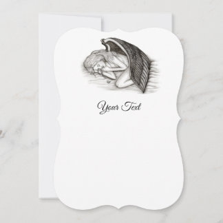 En sovande ängel, svart och vit design