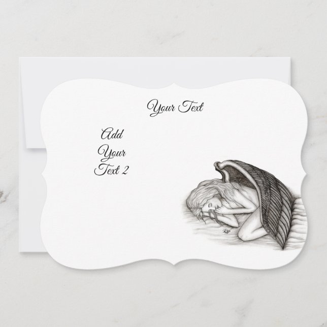 En sovande ängel, svart och vit design (Framsida)