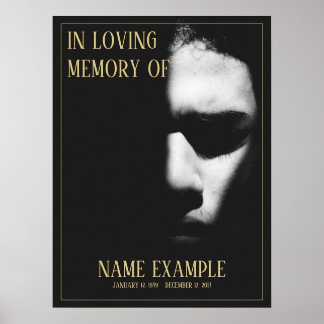 En sovande ansikte i halvskugga affisch (Framsidan)