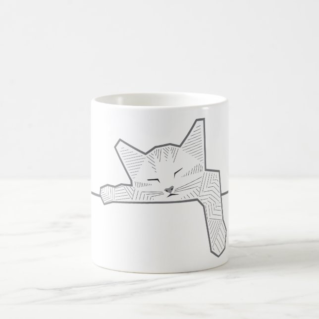 En sovande katt kaffemugg (Center)