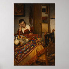 En sovande piga av Johannes Vermeer Poster