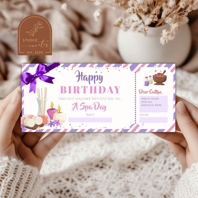 En spa-dag födelsedagspresent Holiday Presentkort  (Skapare uppladdad)