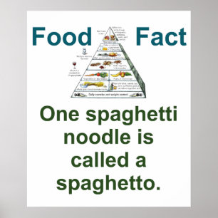 En spaghetti Noodle kallas "Food Fact" Poster
