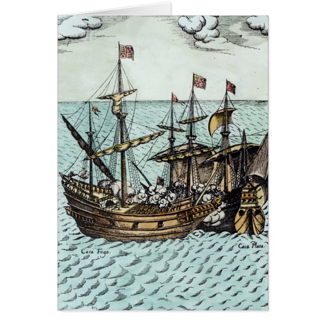 En spansk skattfrakt hälsningskort (Framsidan)