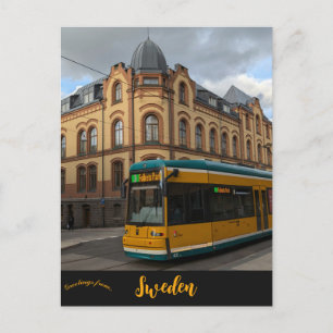 En spårvagn i Norrköping Sverige Vykort