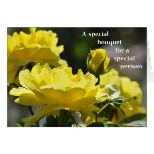 En Speciell Bouquet för en Speciell person i Gul r Hälsningskort
