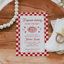 En speciell leverans Pizza Baby Shower Inbjudningar
