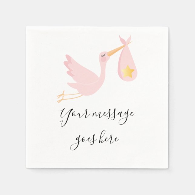 En speciell leverans Stork Baby Shower/Sprinkle Pappersservett (Framsidan)