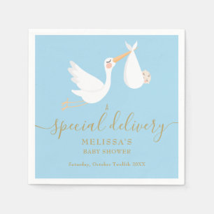 En speciell leverans Stork Baby Shower/Sprinkle Pappersservett