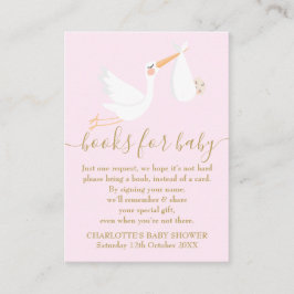 En speciell leverans Stork Bok Begäran Baby Shower Tilläggskort
