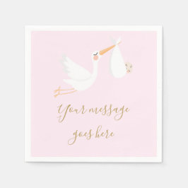 En Speciell stork Babyskare för leverans/Sprinkle Pappersservett